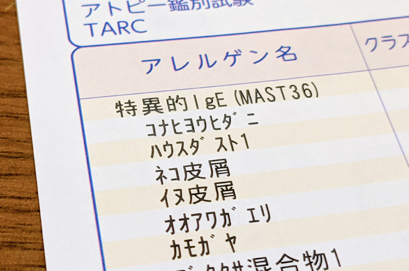 アレルギー検査